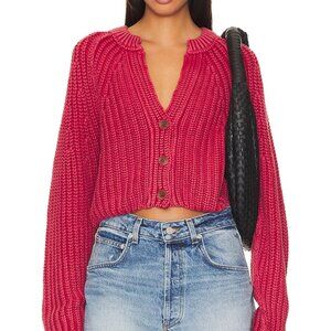 Free People Sweet Nothing Cardi Cherry XS
